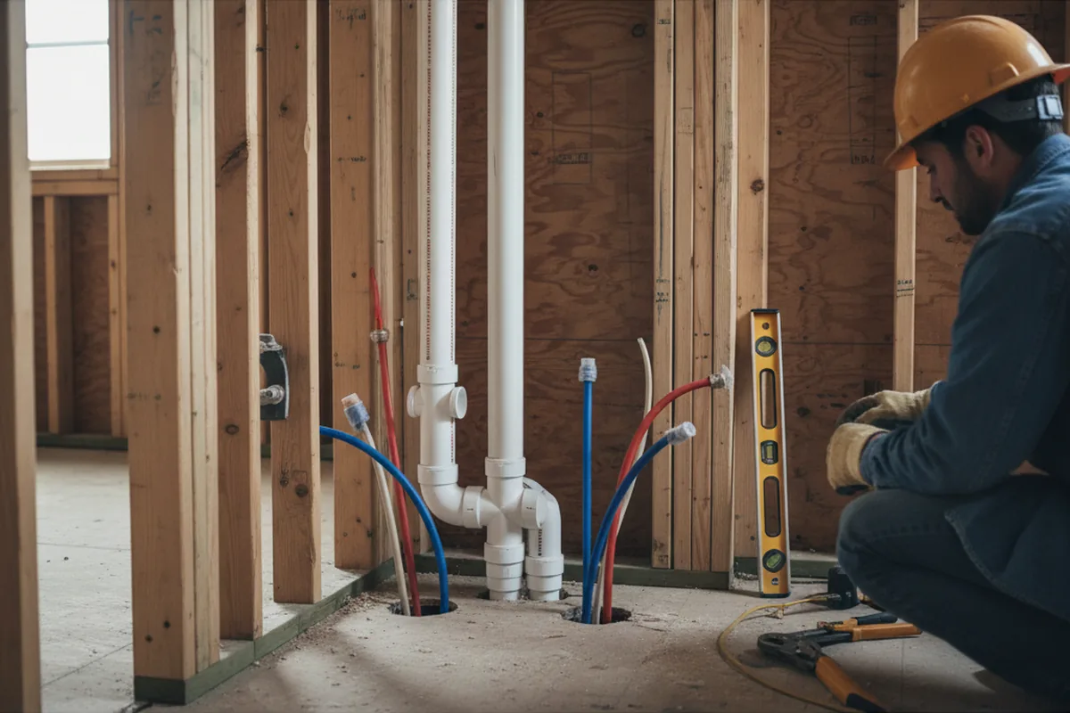 Drain and supply rough-in during Toilet Repair and Installation in Pomaria