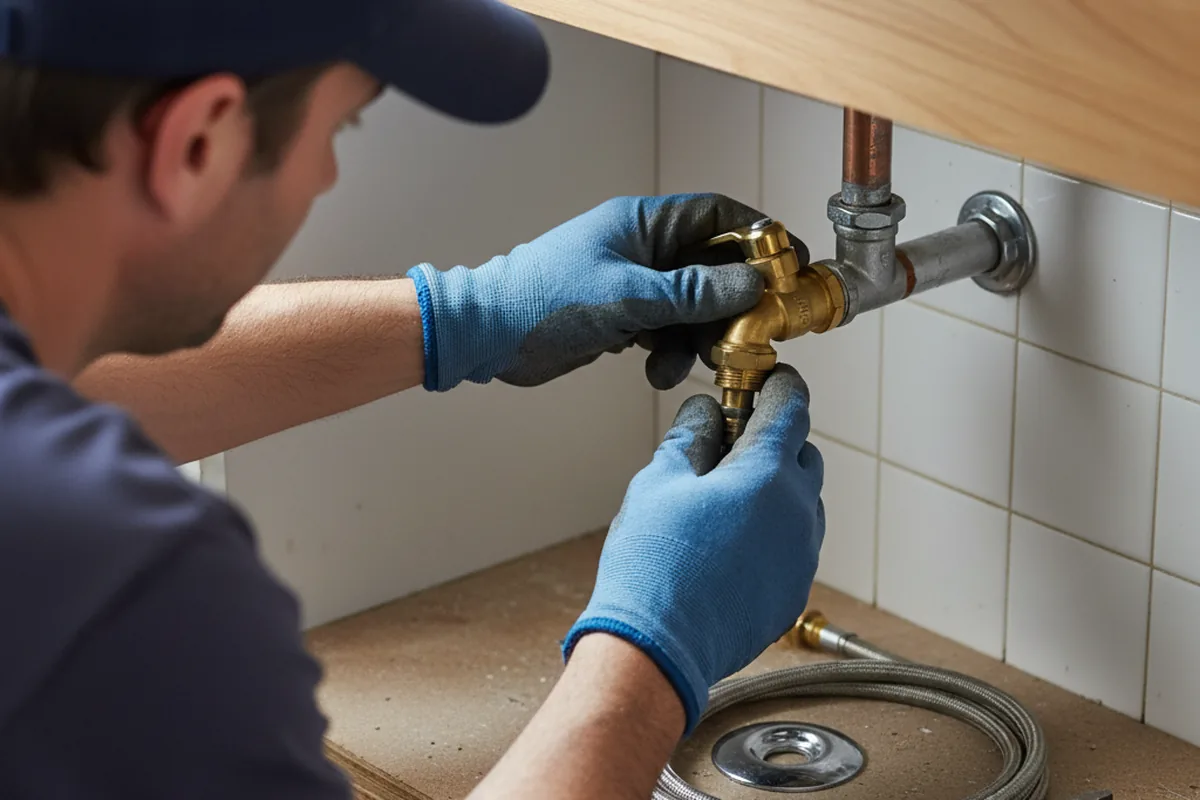 Shutoff valve and fitting work during Faucet and Fixture Repair in Pomaria